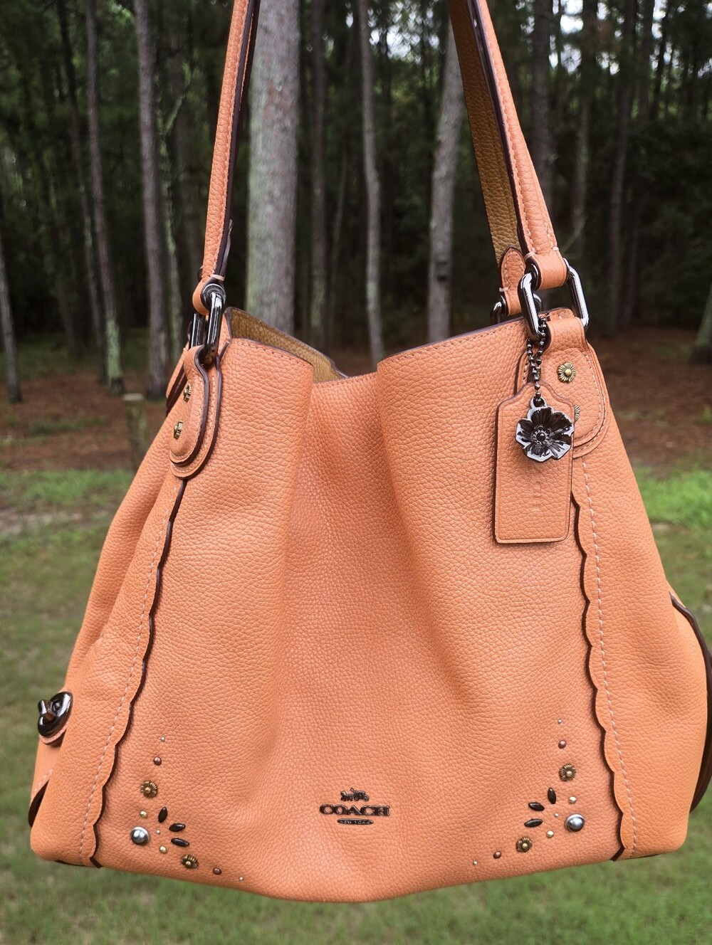 Coach Edie 31 Peach Prairie Rivets 29336